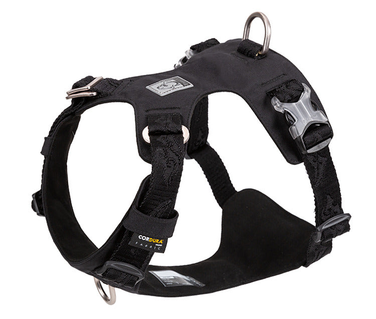 black 2 ring no pull dog harness